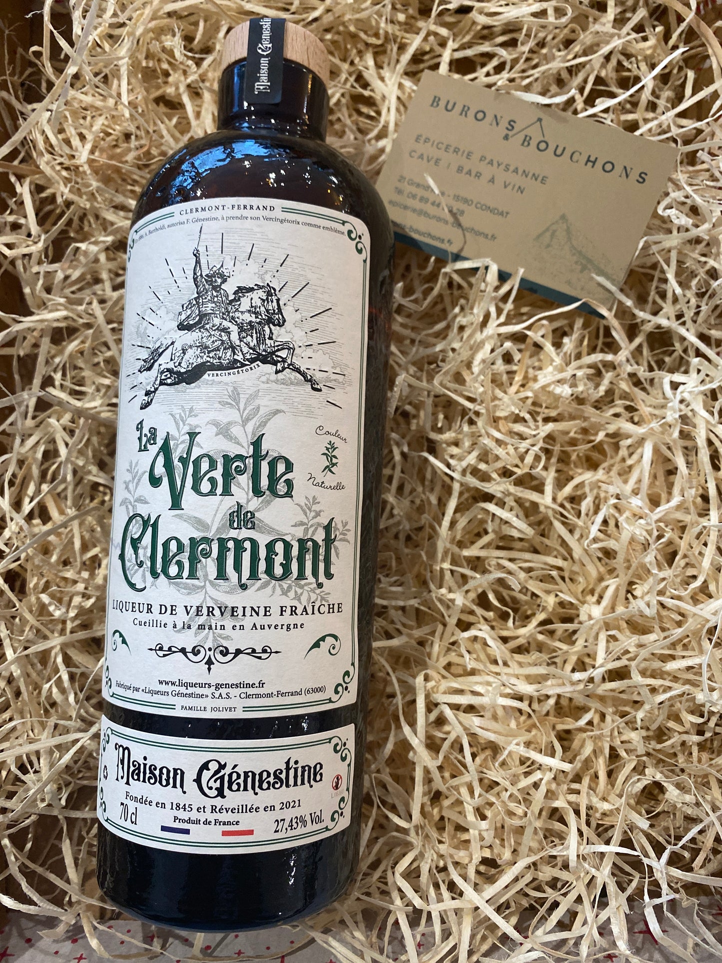 Liqueur de Verveine "LA VERTE DE CLERMONT" 27,43% 70cl - Maison Génestine Clermont-Ferrand
