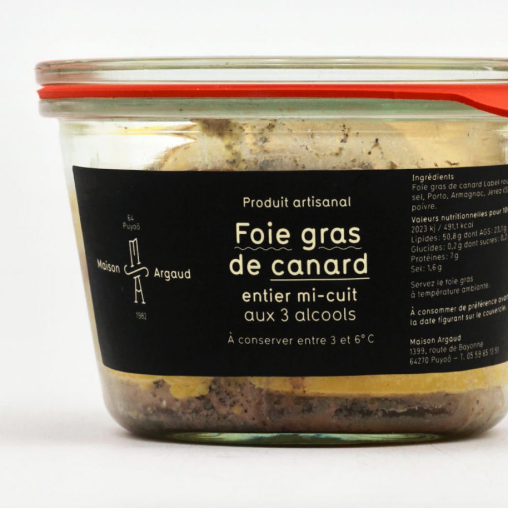 MAISON ARGAUD Foie gras entier Canard mi-cuit aux 3 alcools 250g