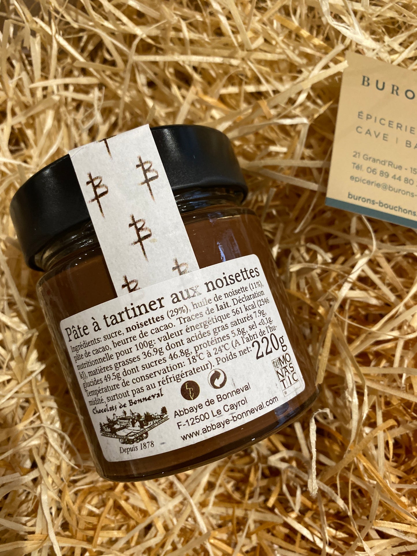 Pâte à tartiner 220g - Aveyron ND de Bonneval (Produits Monastiques)