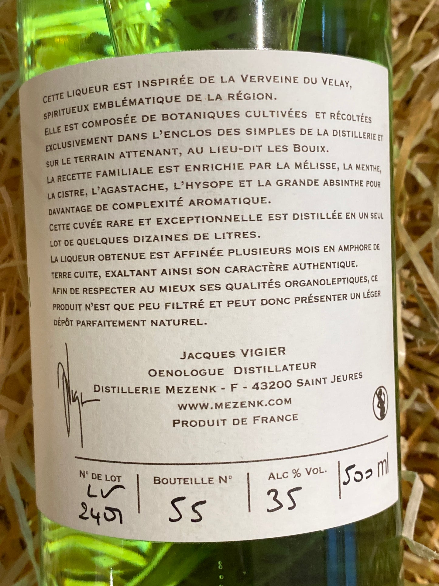 MEZENK - Clos des Bouix - Liqueur de verveine et autres plantes 50cl 35%