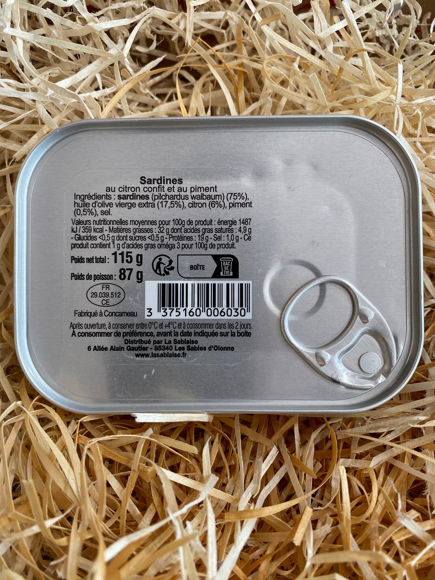 LA SABLAISE - Sardines au citron confit & piment, à l'huile d'olive vierge extra