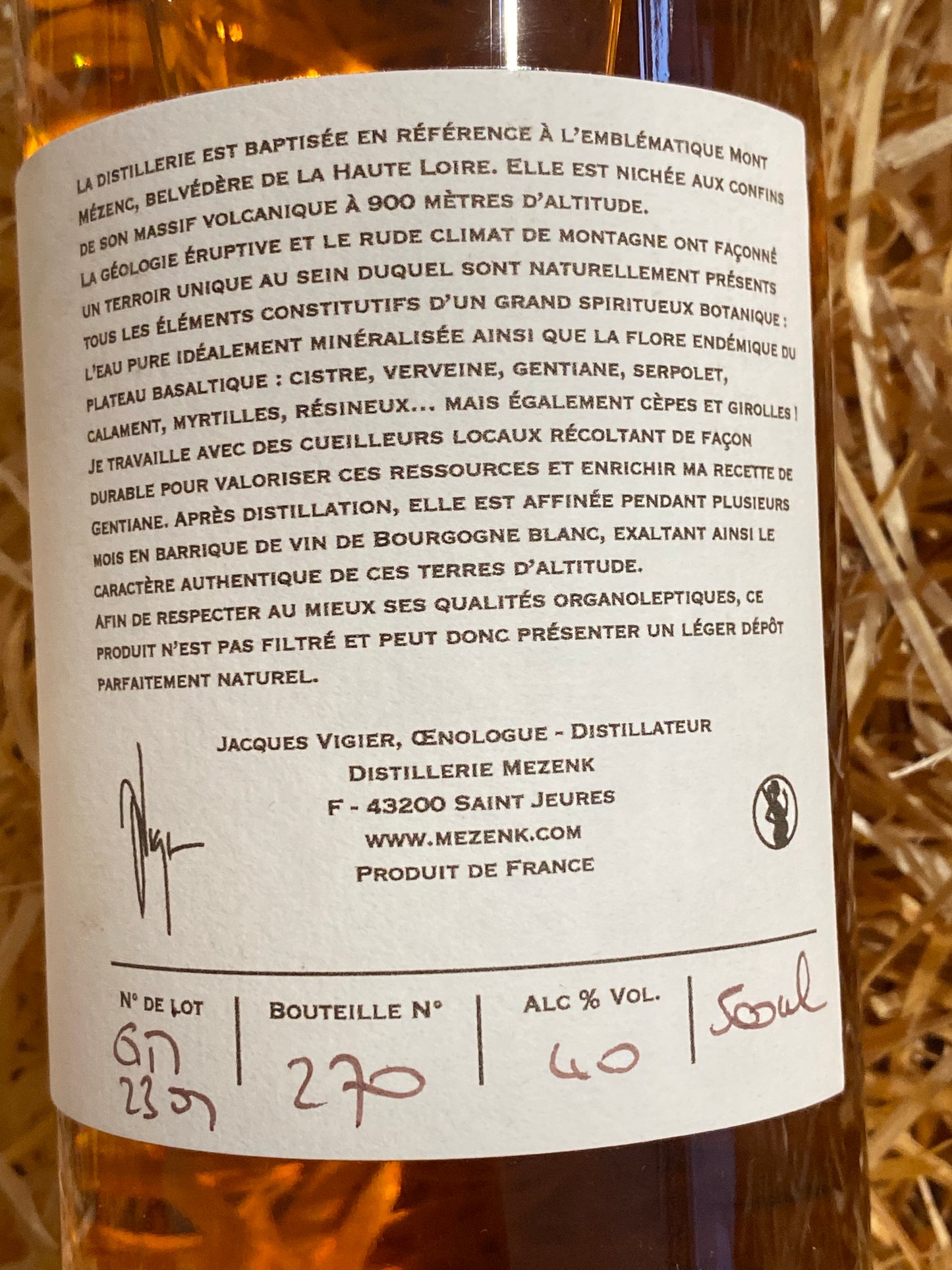 MEZENK - Liqueur à l'alambic de Gentiane 50cl 40%