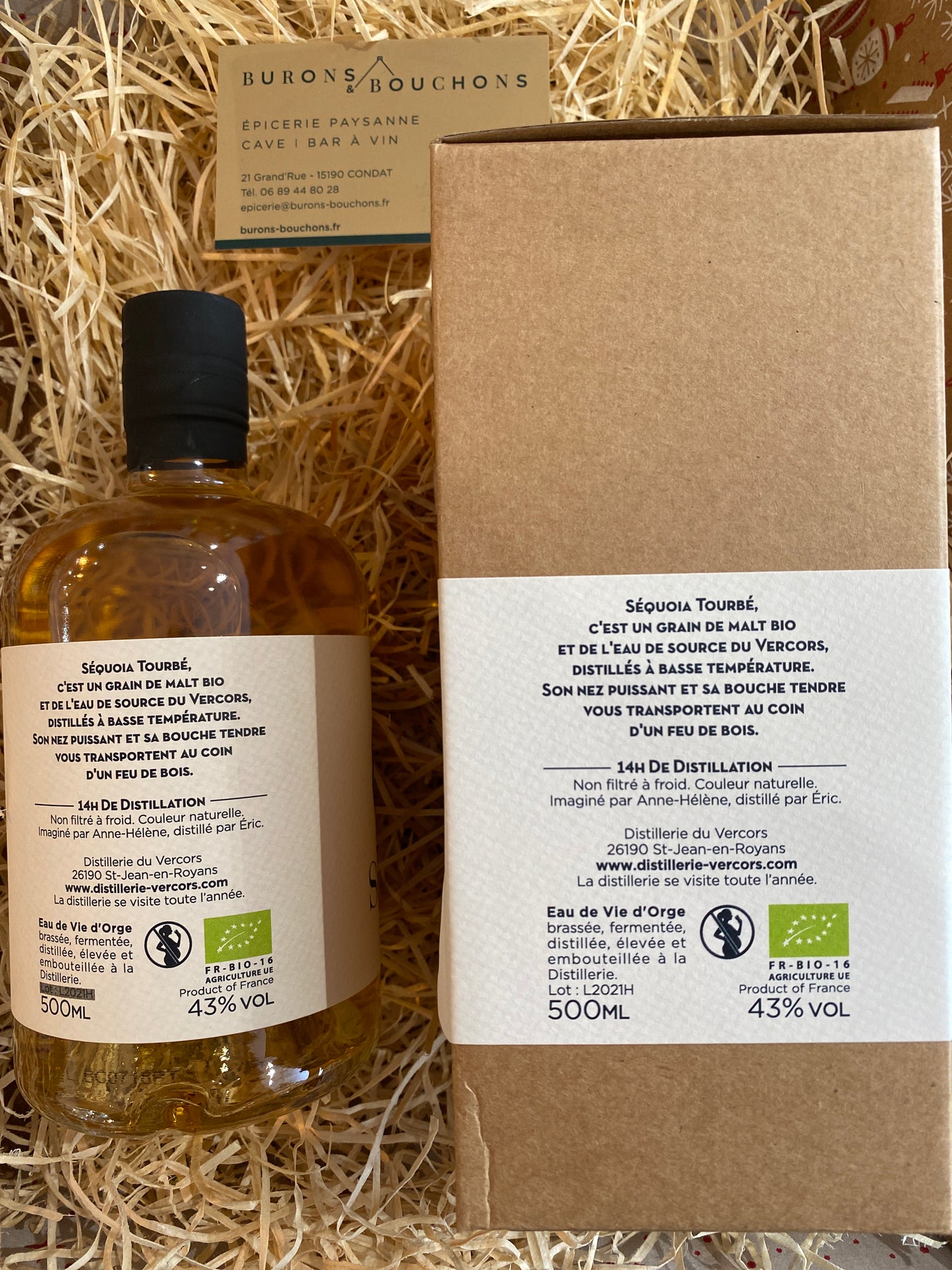 Pur Malt Tourbé – Séquoia Eau de vie d'orge Bio - 43%vol (50cl)