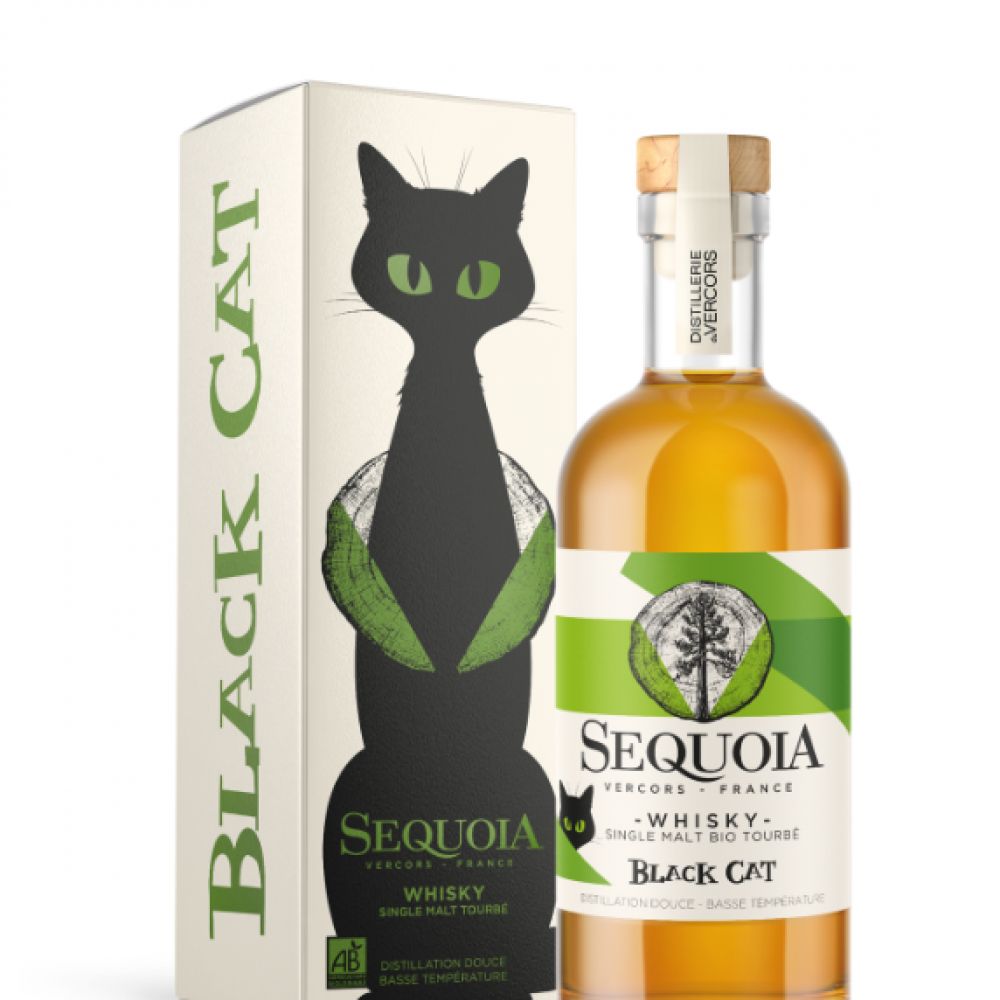 Whisky SEQUOIA "Black Cat" Single Malt Bio Tourbé 46% 70cl - Distillerie du Vercors