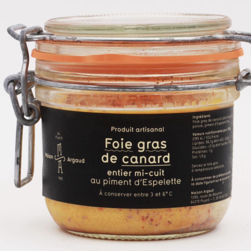 MAISON ARGAUD Foie gras entier Canard mi-cuit 180g au Piment